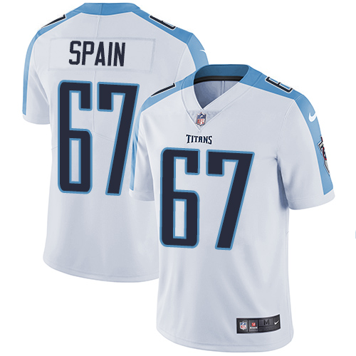 Men's Nike Tennessee Titans #67 Quinton Spain White Vapor Untouchable Limited Player NFL Jersey