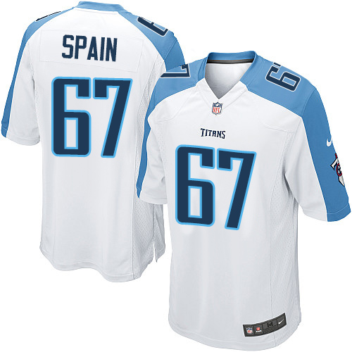 Men's Nike Tennessee Titans #67 Quinton Spain Game White NFL Jersey