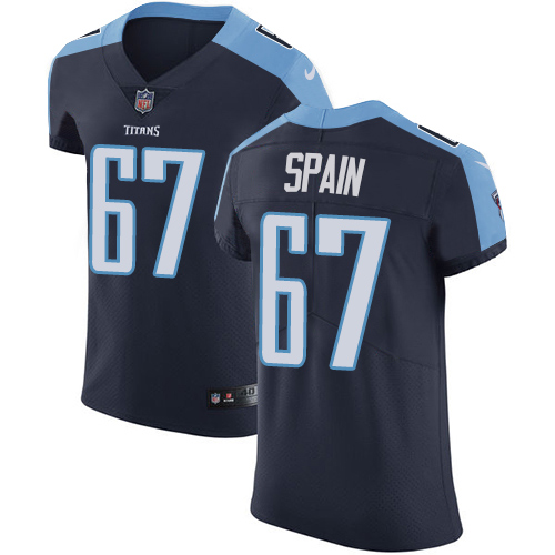Men's Nike Tennessee Titans #67 Quinton Spain Navy Blue Alternate Vapor Untouchable Elite Player NFL Jersey