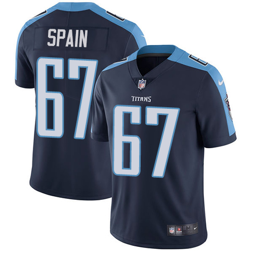 Men's Nike Tennessee Titans #67 Quinton Spain Navy Blue Alternate Vapor Untouchable Limited Player NFL Jersey