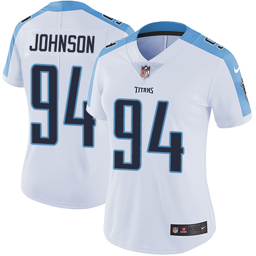 Women's Nike Tennessee Titans #94 Austin Johnson White Vapor Untouchable Elite Player NFL Jersey
