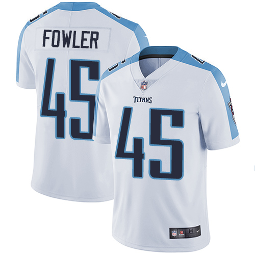 Men's Nike Tennessee Titans #45 Jalston Fowler White Vapor Untouchable Limited Player NFL Jersey