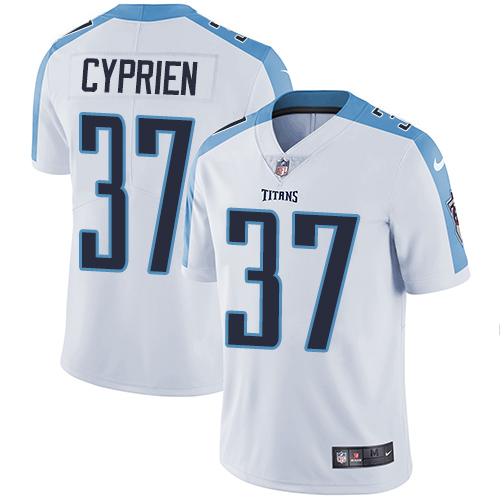 Men's Nike Tennessee Titans #37 Johnathan Cyprien White Vapor Untouchable Limited Player NFL Jersey