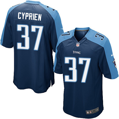 Men's Nike Tennessee Titans #37 Johnathan Cyprien Game Navy Blue Alternate NFL Jersey