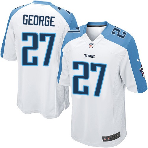 Men's Nike Tennessee Titans #27 Eddie George Game White NFL Jersey