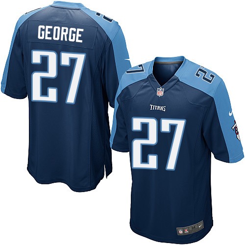 Men's Nike Tennessee Titans #27 Eddie George Game Navy Blue Alternate NFL Jersey
