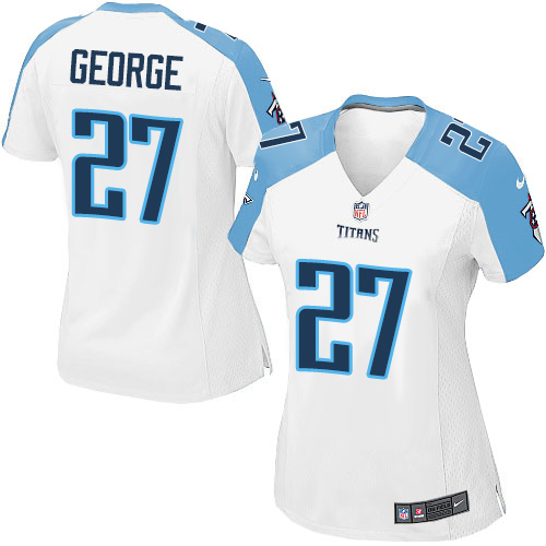 Women's Nike Tennessee Titans #27 Eddie George Game White NFL Jersey