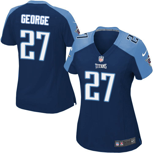 Women's Nike Tennessee Titans #27 Eddie George Game Navy Blue Alternate NFL Jersey