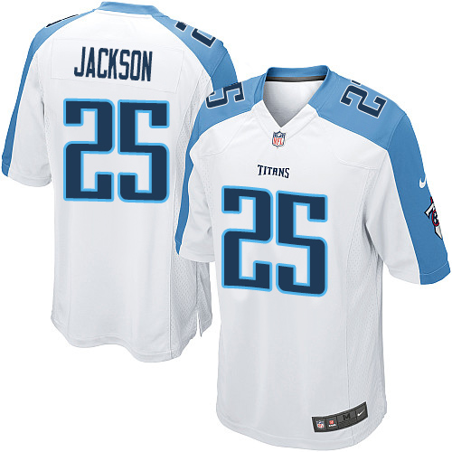 Men's Nike Tennessee Titans #25 Adoree' Jackson Game White NFL Jersey