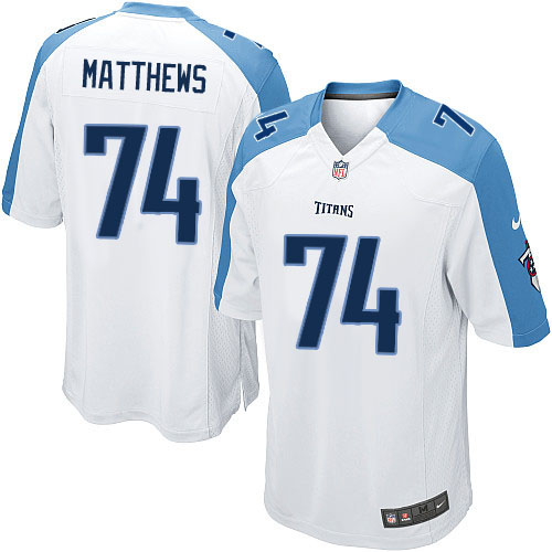 Men's Nike Tennessee Titans #74 Bruce Matthews Game White NFL Jersey