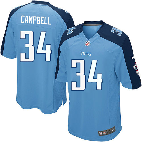 Men's Nike Tennessee Titans #34 Earl Campbell Game Light Blue Team Color NFL Jersey