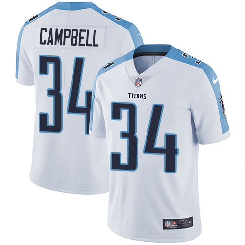 Men's Nike Tennessee Titans #34 Earl Campbell White Vapor Untouchable Limited Player NFL Jersey