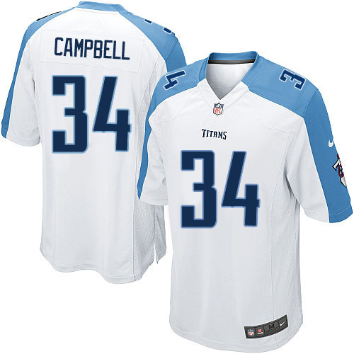 Men's Nike Tennessee Titans #34 Earl Campbell Game White NFL Jersey