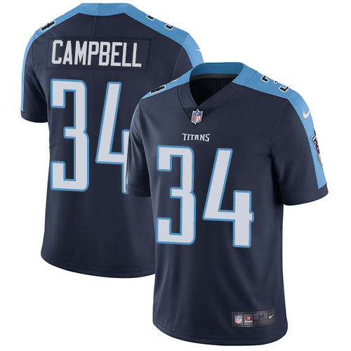 Men's Nike Tennessee Titans #34 Earl Campbell Navy Blue Alternate Vapor Untouchable Limited Player NFL Jersey