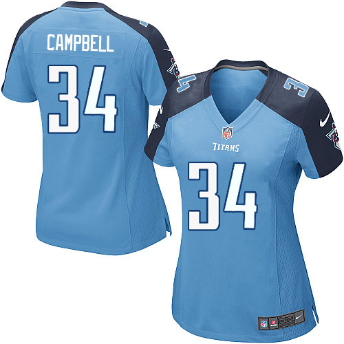 Women's Nike Tennessee Titans #34 Earl Campbell Game Light Blue Team Color NFL Jersey