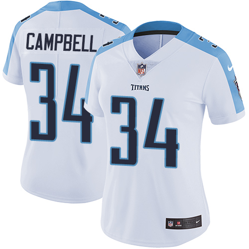 Women's Nike Tennessee Titans #34 Earl Campbell White Vapor Untouchable Elite Player NFL Jersey