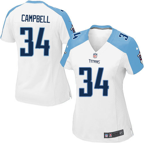 Women's Nike Tennessee Titans #34 Earl Campbell Game White NFL Jersey