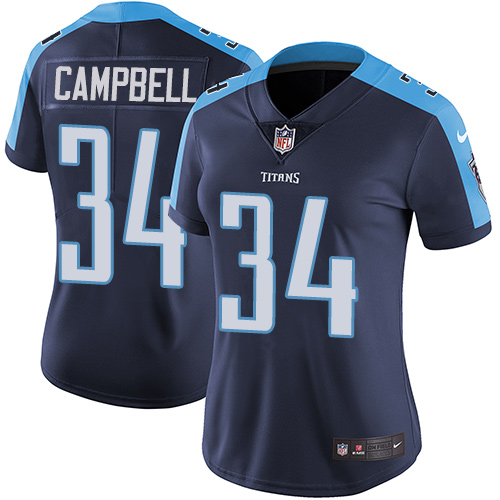 Women's Nike Tennessee Titans #34 Earl Campbell Navy Blue Alternate Vapor Untouchable Limited Player NFL Jersey