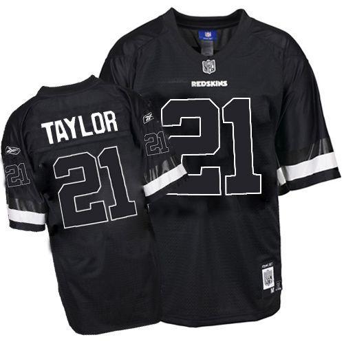 Reebok Washington Redskins #21 Sean Taylor Black Shadow Replica Throwback NFL Jersey