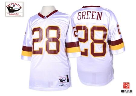 Mitchell and Ness Washington Redskins #28 Darrell Green White Authentic Throwback NFL Jersey