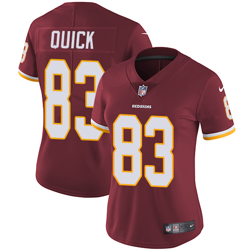 Women's Nike Washington Redskins #83 Brian Quick Burgundy Red Team Color Vapor Untouchable Limited Player NFL Jersey