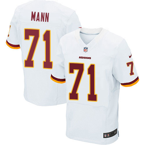 Men's Nike Washington Redskins #71 Charles Mann Elite White NFL Jersey
