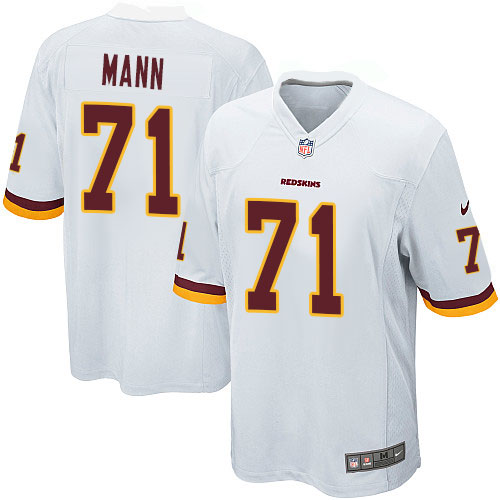Men's Nike Washington Redskins #71 Charles Mann Game White NFL Jersey