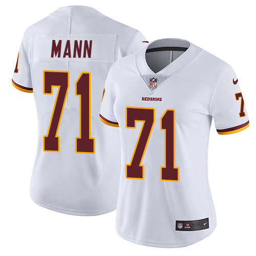 Women's Nike Washington Redskins #71 Charles Mann White Vapor Untouchable Limited Player NFL Jersey