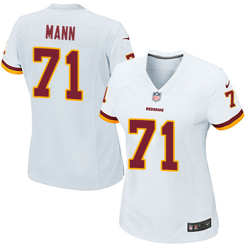 Women's Nike Washington Redskins #71 Charles Mann Game White NFL Jersey