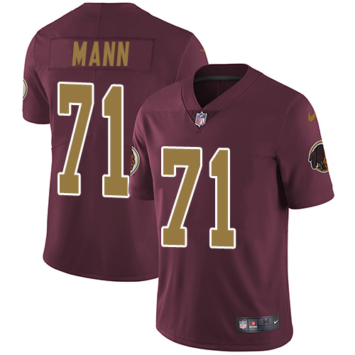 Youth Nike Washington Redskins #71 Charles Mann Burgundy Red/Gold Number Alternate 80TH Anniversary Vapor Untouchable Limited Player NFL Jersey