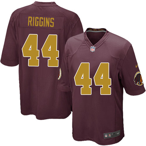 Men's Nike Washington Redskins #44 John Riggins Game Burgundy Red/Gold Number Alternate 80TH Anniversary NFL Jersey