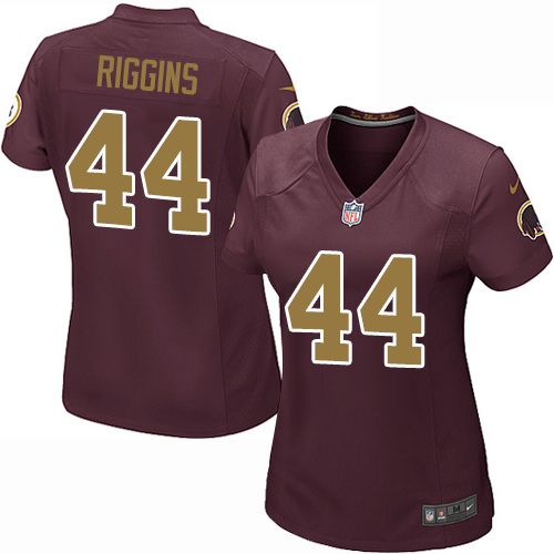 Women's Nike Washington Redskins #44 John Riggins Game Burgundy Red/Gold Number Alternate 80TH Anniversary NFL Jersey