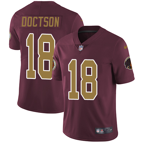 Men's Nike Washington Redskins #18 Josh Doctson Burgundy Red/Gold Number Alternate 80TH Anniversary Vapor Untouchable Limited Player NFL Jersey