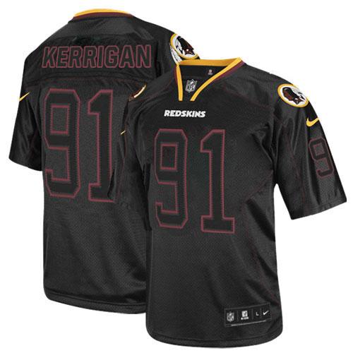 Men's Nike Washington Redskins #91 Ryan Kerrigan Elite Lights Out Black NFL Jersey