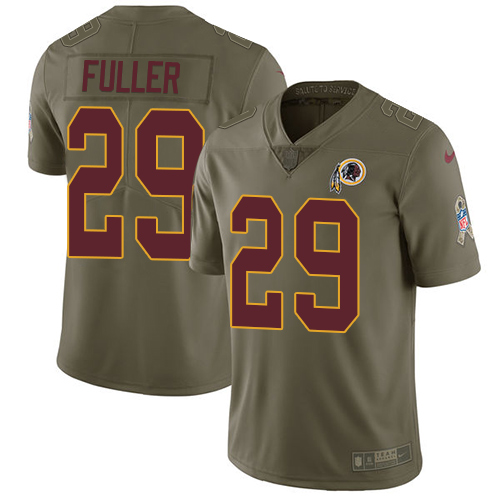 Men's Nike Washington Redskins #29 Kendall Fuller Limited Green Salute to Service NFL Jersey