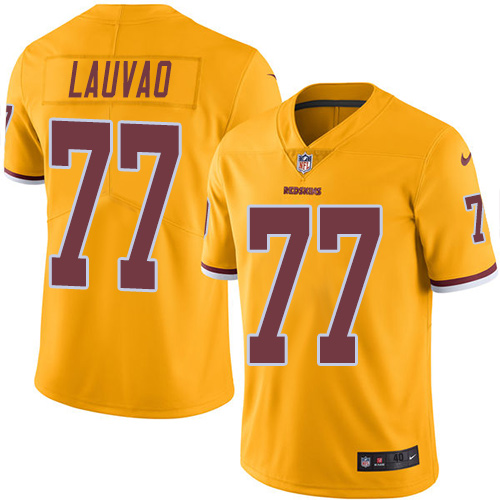 Men's Nike Washington Redskins #77 Shawn Lauvao Elite Gold Rush Vapor Untouchable NFL Jersey