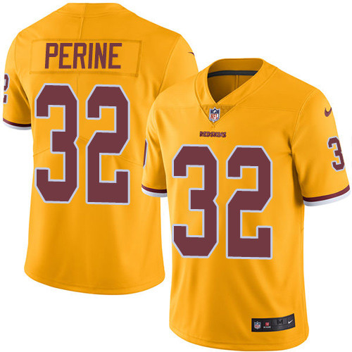 Men's Nike Washington Redskins #32 Samaje Perine Limited Gold Rush Vapor Untouchable NFL Jersey