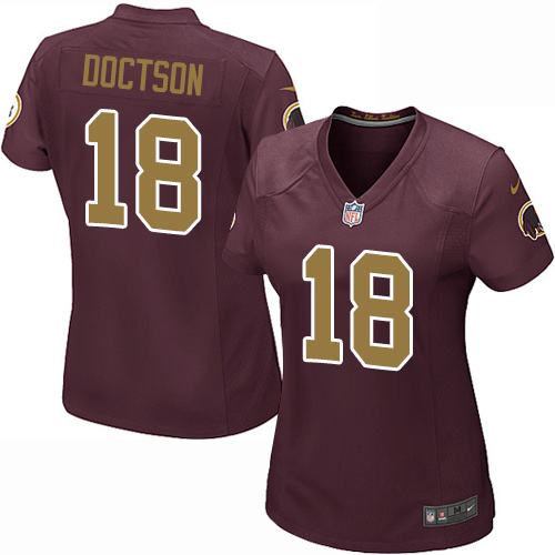 Women's Nike Washington Redskins #18 Josh Doctson Game Burgundy Red/Gold Number Alternate 80TH Anniversary NFL Jersey