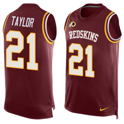 Men's Nike Washington Redskins #21 Sean Taylor Limited Red Player Name & Number Tank Top NFL Jersey