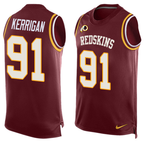 Men's Nike Washington Redskins #91 Ryan Kerrigan Limited Red Player Name & Number Tank Top NFL Jersey