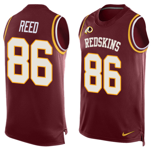 Men's Nike Washington Redskins #86 Jordan Reed Limited Red Player Name & Number Tank Top NFL Jersey