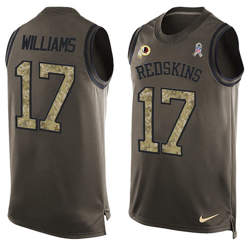 Men's Nike Washington Redskins #17 Doug Williams Limited Green Salute to Service Tank Top NFL Jersey