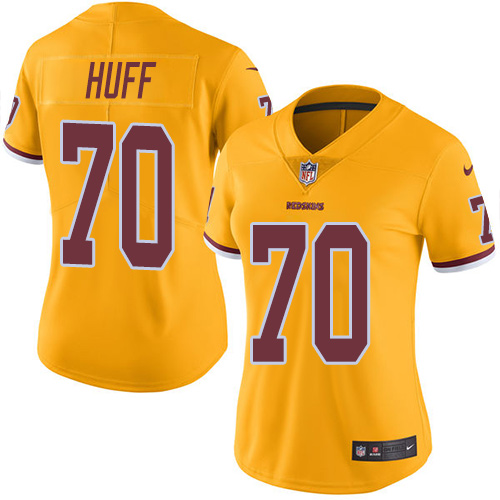 Women's Nike Washington Redskins #70 Sam Huff Limited Gold Rush Vapor Untouchable NFL Jersey