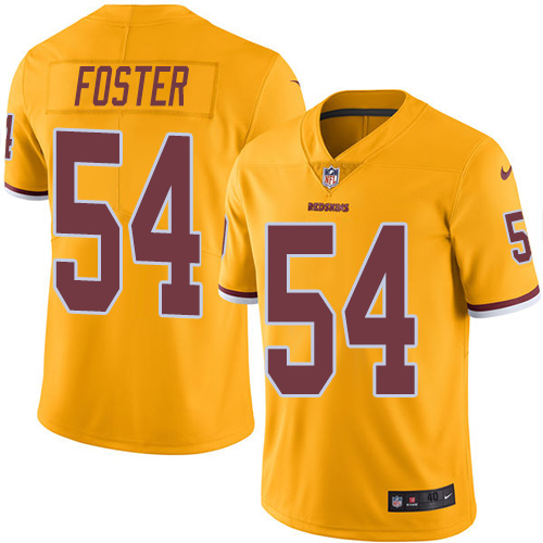 Men's Nike Washington Redskins #54 Mason Foster Elite Gold Rush Vapor Untouchable NFL Jersey
