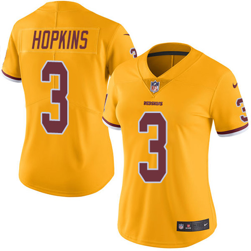 Women's Nike Washington Redskins #3 Dustin Hopkins Limited Gold Rush Vapor Untouchable NFL Jersey