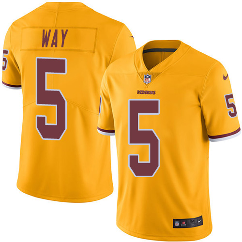 Men's Nike Washington Redskins #5 Tress Way Limited Gold Rush Vapor Untouchable NFL Jersey