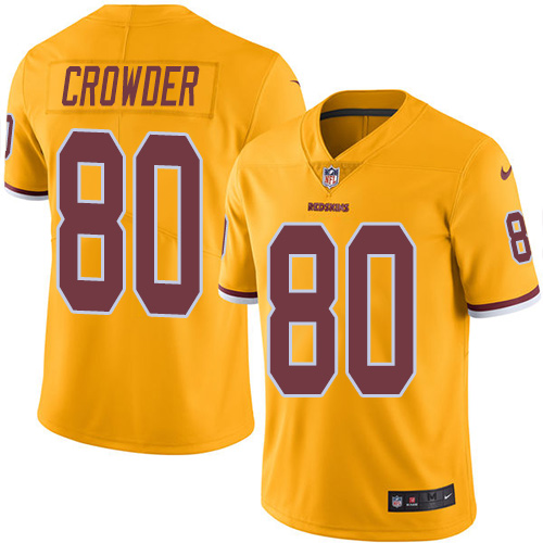 Men's Nike Washington Redskins #80 Jamison Crowder Limited Gold Rush Vapor Untouchable NFL Jersey