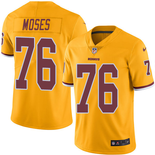 Men's Nike Washington Redskins #76 Morgan Moses Elite Gold Rush Vapor Untouchable NFL Jersey