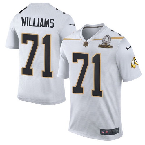 Men's Nike Washington Redskins #71 Trent Williams Elite White Team Rice 2016 Pro Bowl NFL Jersey
