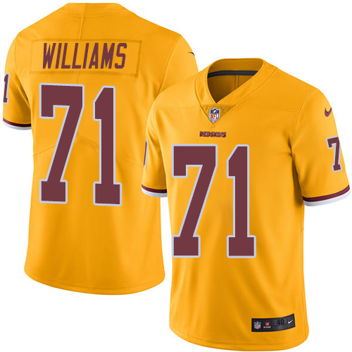 Men's Nike Washington Redskins #71 Trent Williams Elite Gold Rush Vapor Untouchable NFL Jersey